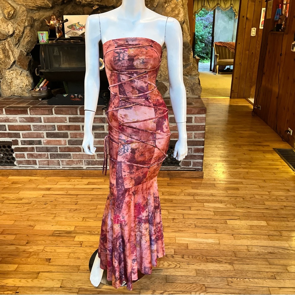 Fashion Nova Sexy Strapless Tie-Dye Dress